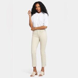 NYDJ Sheri slim ankle jeans with riveted side slits size 4 in feather